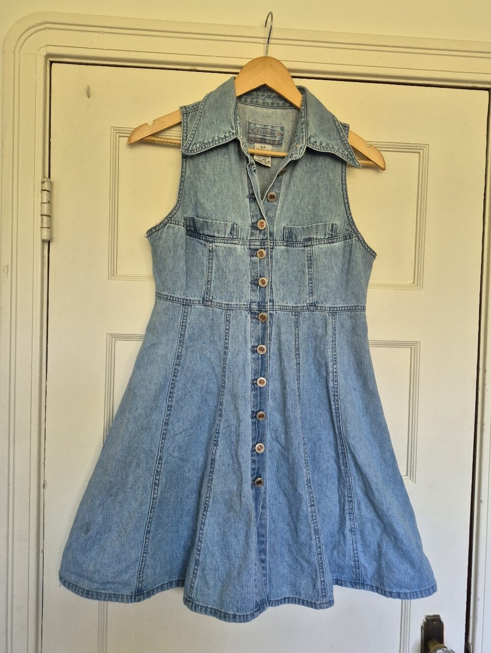 Vintage Denim Mini Dress By Bluenotes Size Small